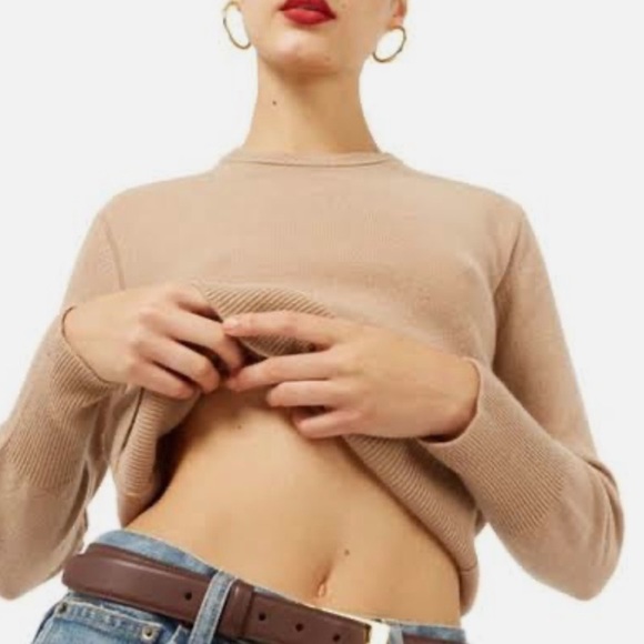 Equipment x Anthropologie Sanni Cashmere Crew Neck XXS Taupe Camel Super Soft - Picture 6 of 17